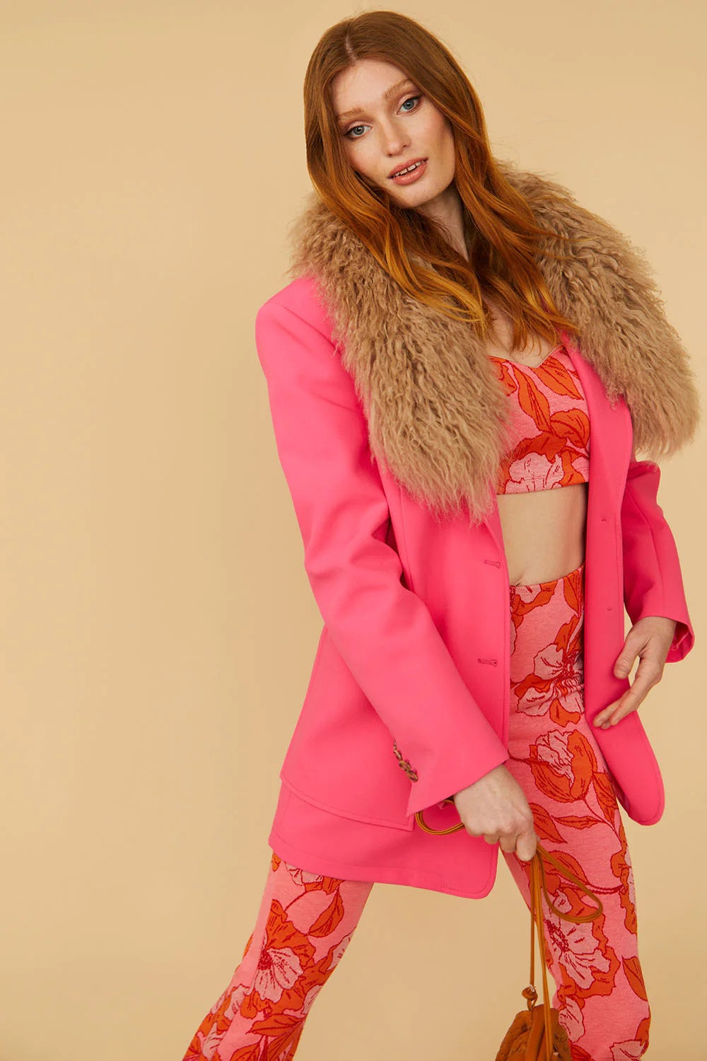 Mocha Mongolian Fur Collar