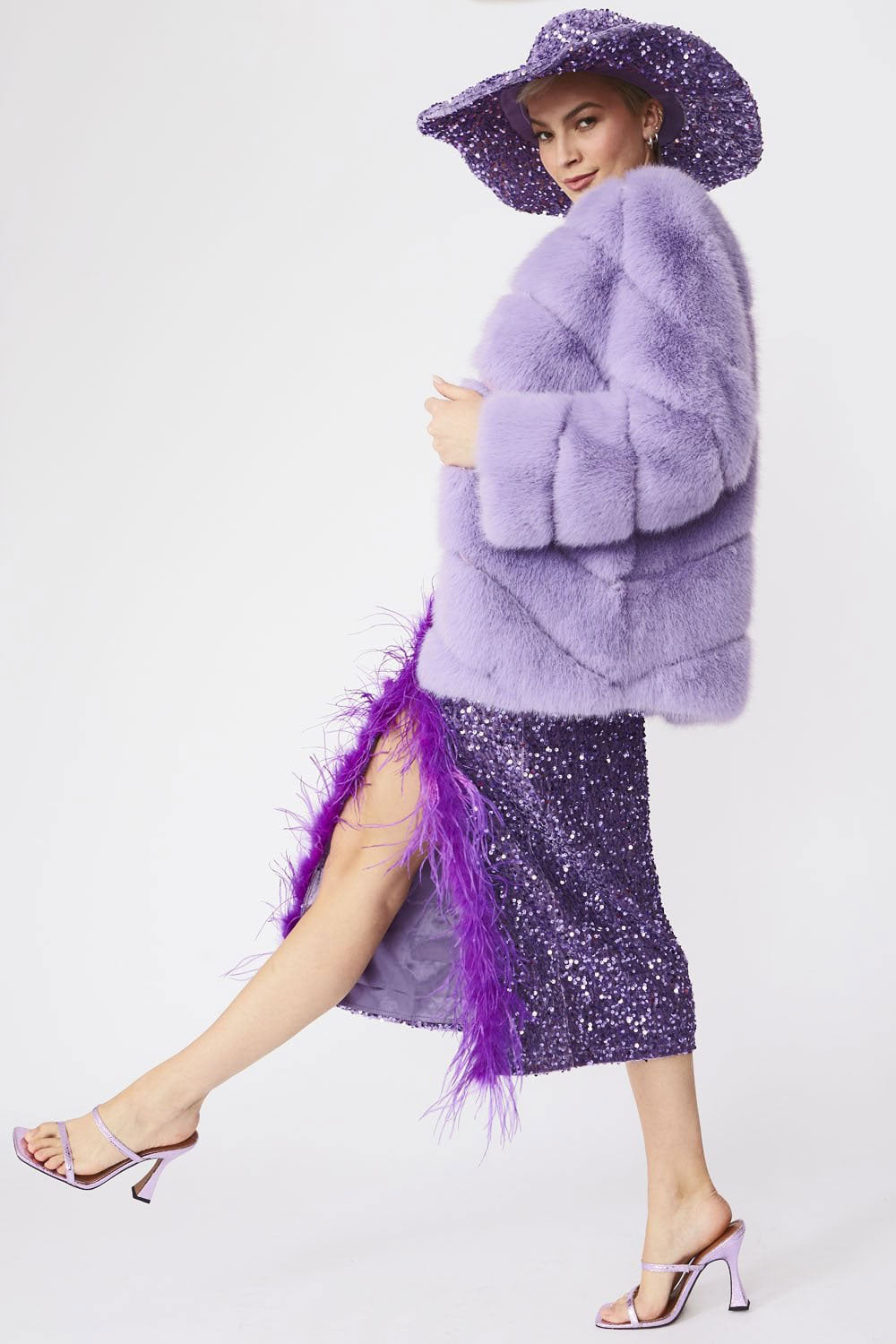 Purple Sequin Handmade Flapper Hat