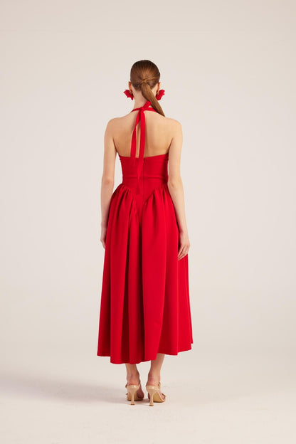 Ophelia Red Princess Style Maxi Dress