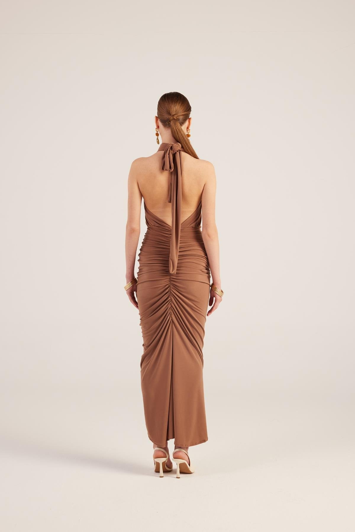 Marie Brown Backless Slit Maxi Dress