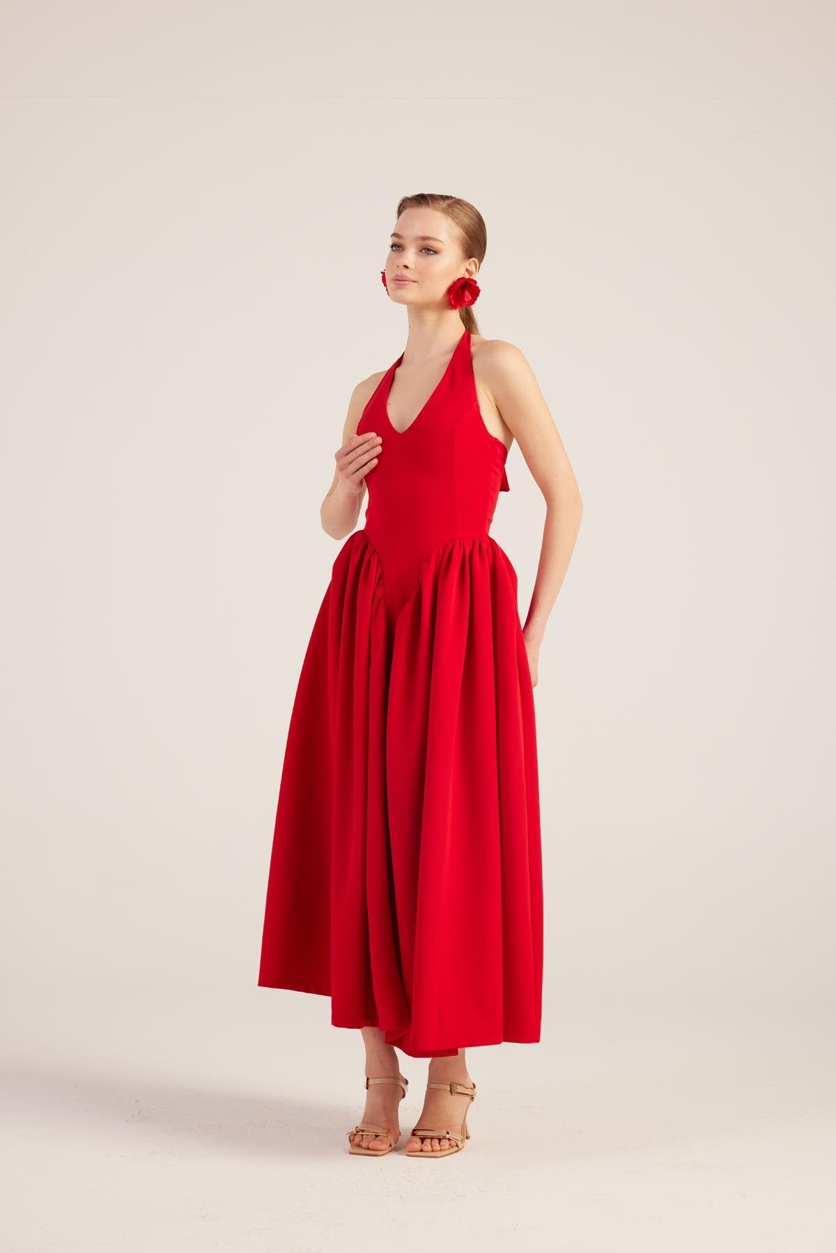 Ophelia Red Princess Style Maxi Dress