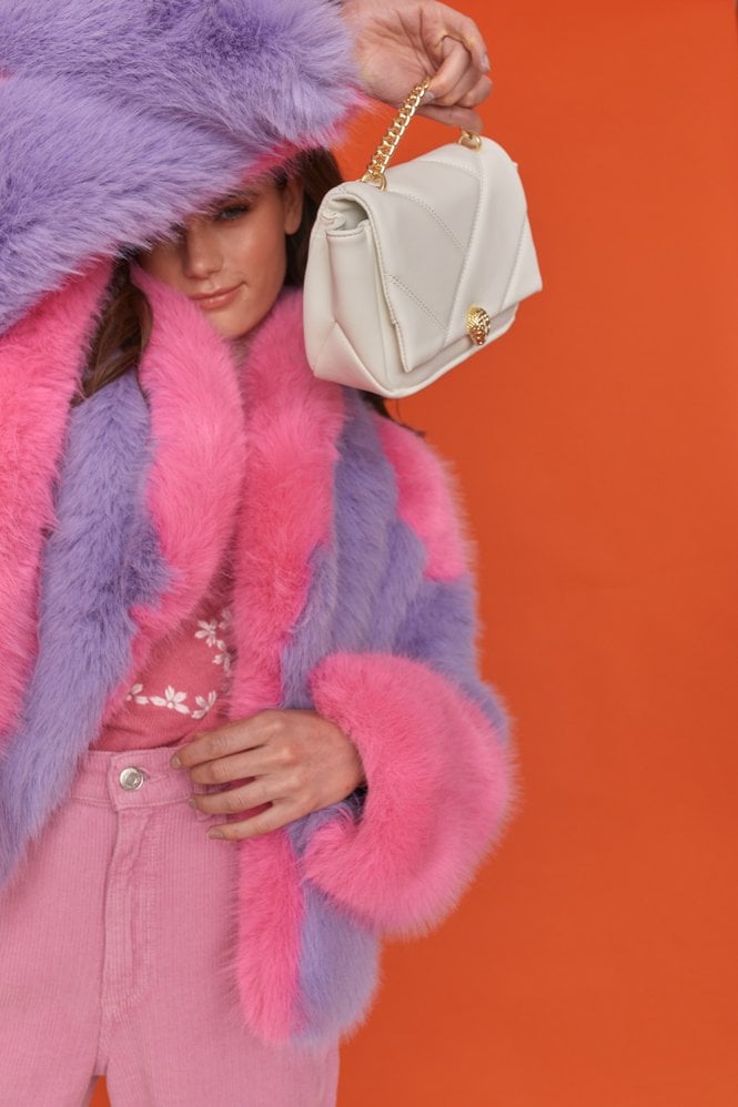 White Vegan Leather Quilted Bag