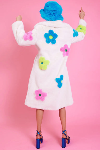 Blue Eco Bamboo Faux Fur Bucket Hat