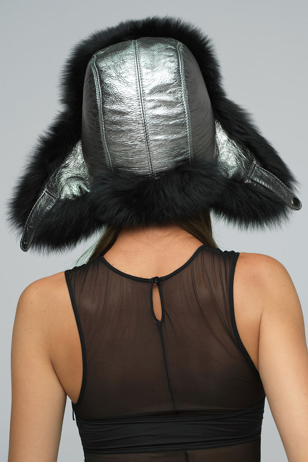 Black Genuine Arctic Fox Fur Hat