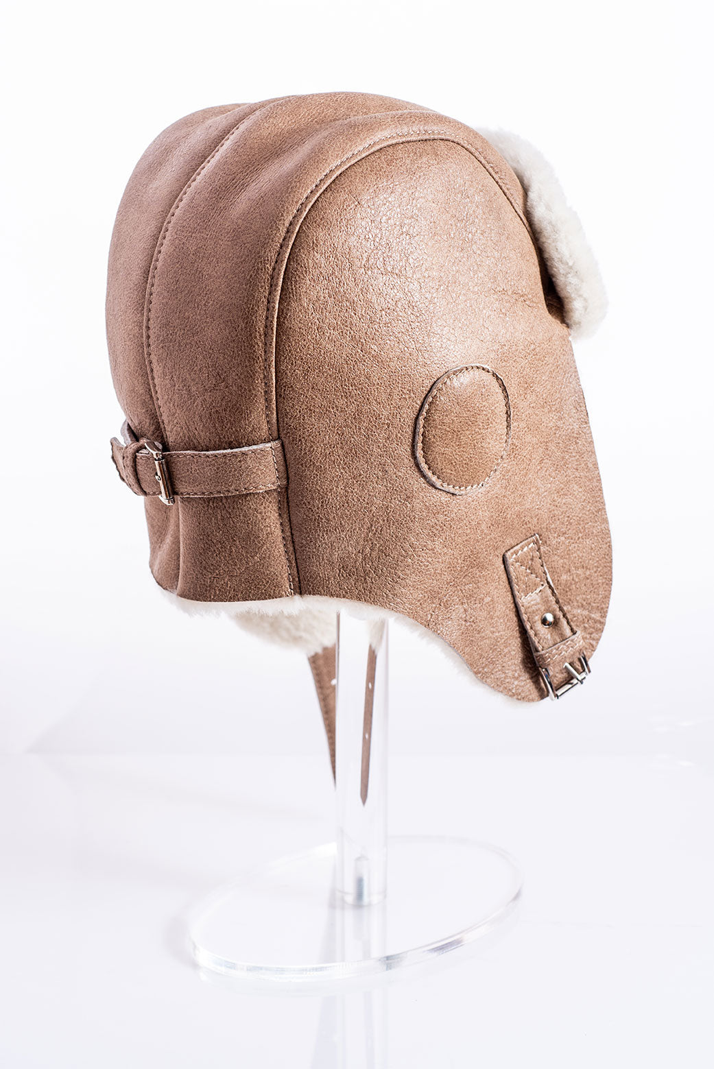 Beige Sheepskin Fur Hat