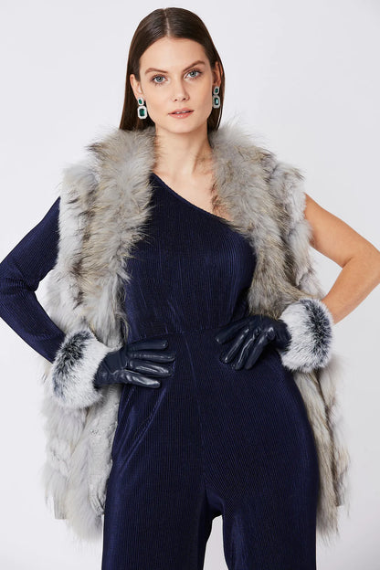 Grey Fox And Coney Fur Gilet