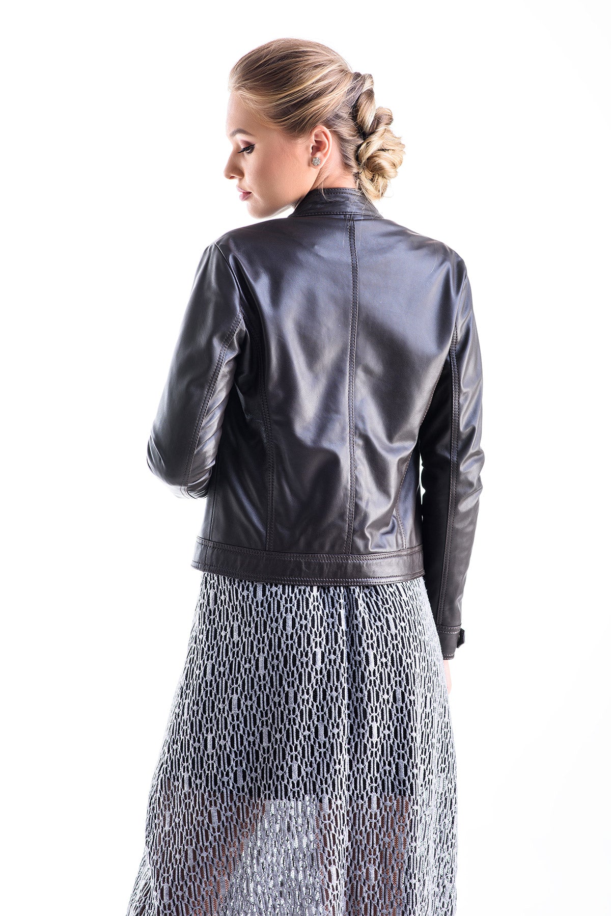 Brown Sporty Cut Genuine Leather Jacket