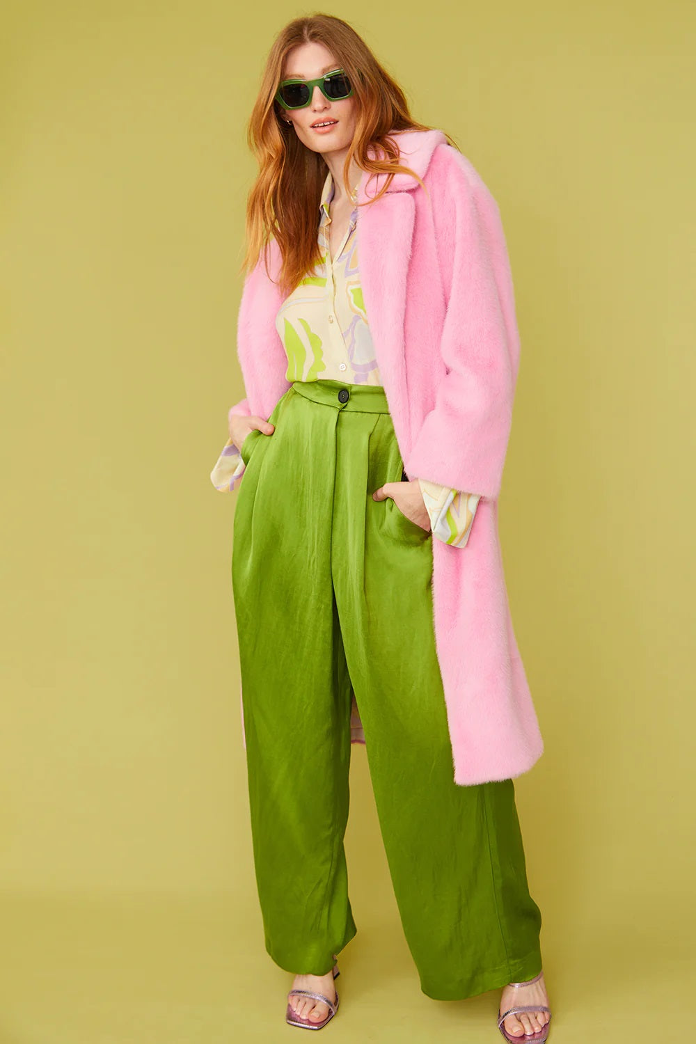 Light Pink Faux Fur Duchess Maxi Coat