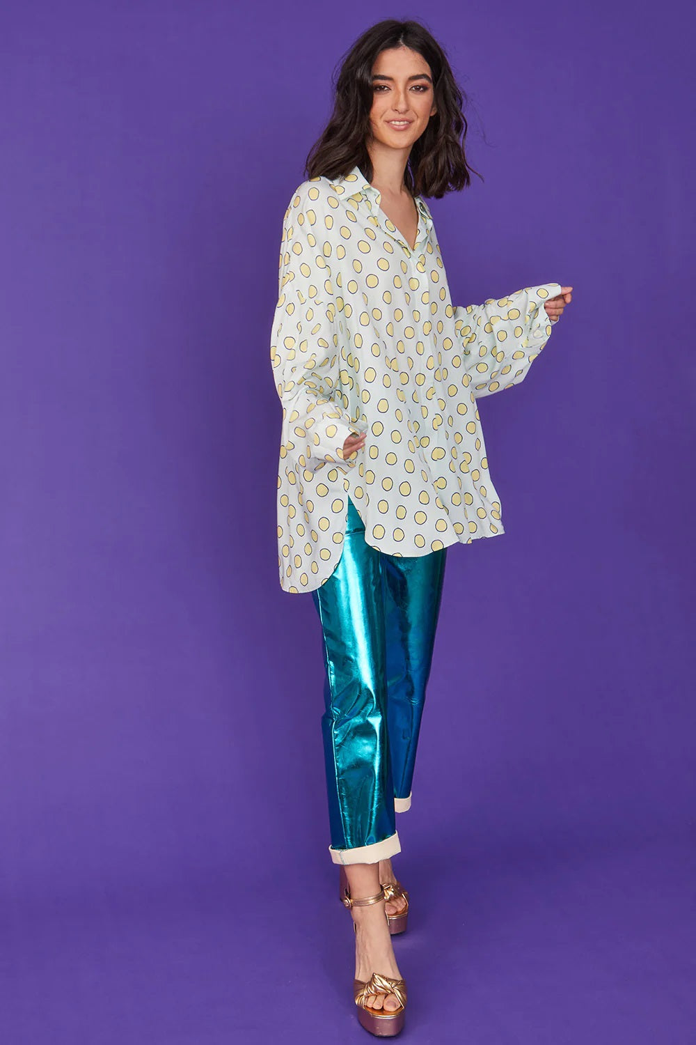 Sustainable Rose Petal Fibre Blue Shirt