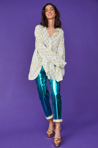 Sustainable Rose Petal Fibre Blue Shirt