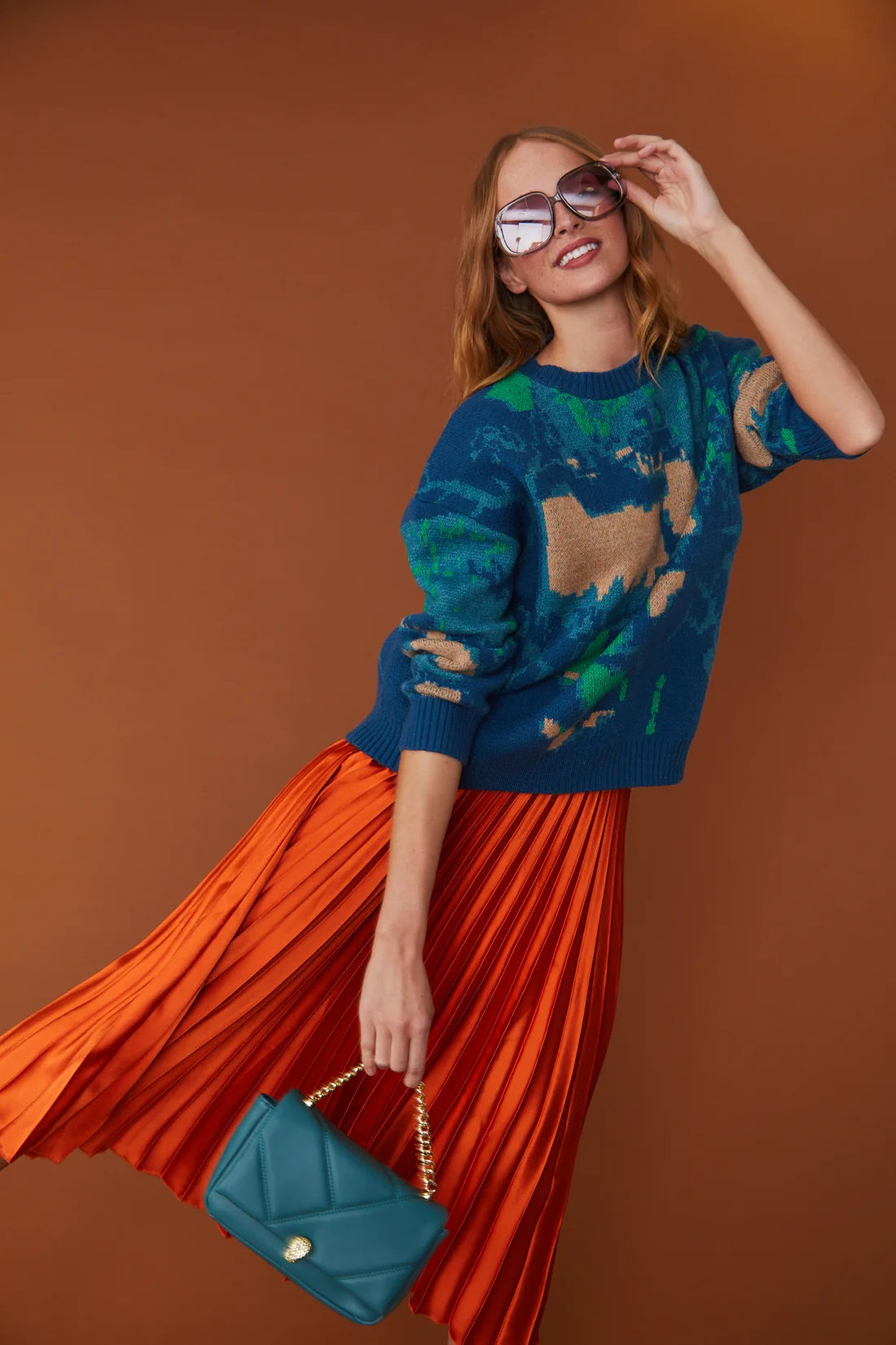 Teal Vegan Leather Quilted Bag