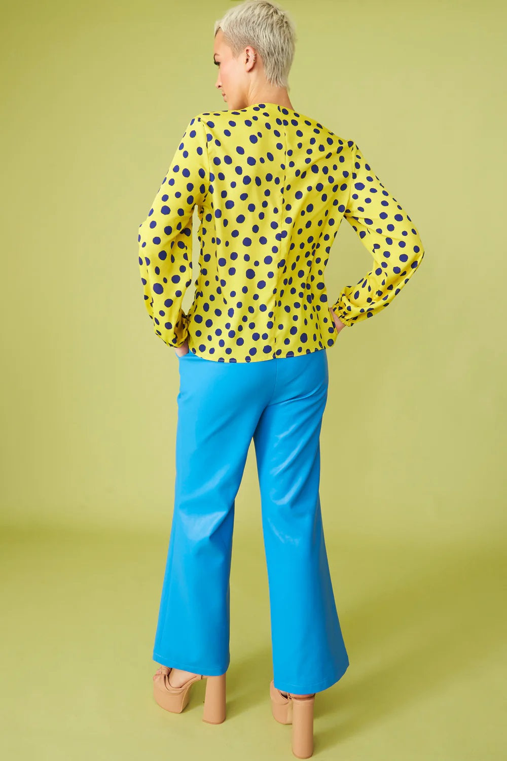 Yellow Silk Blend Polka Dot Parma Blouse