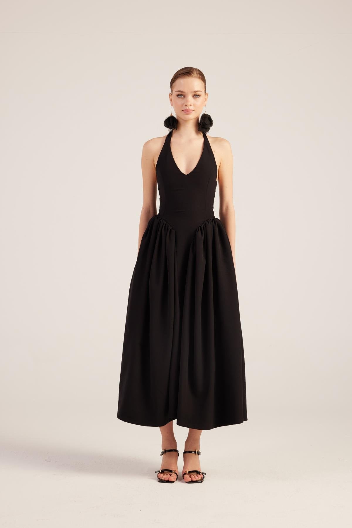 Ophelia Black Princess Style Maxi Dress
