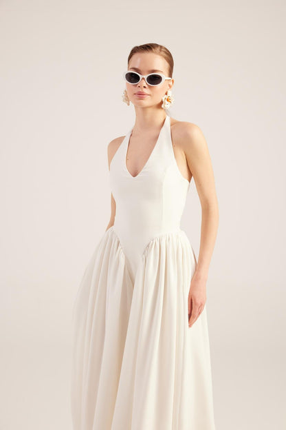 Ophelia White Princess Style Maxi Dress