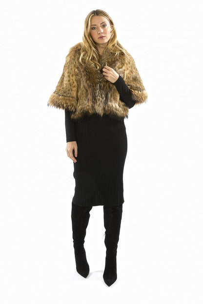 Mocha Fox Fur Cape