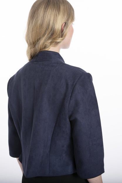 Navy Faux Suede Jacket